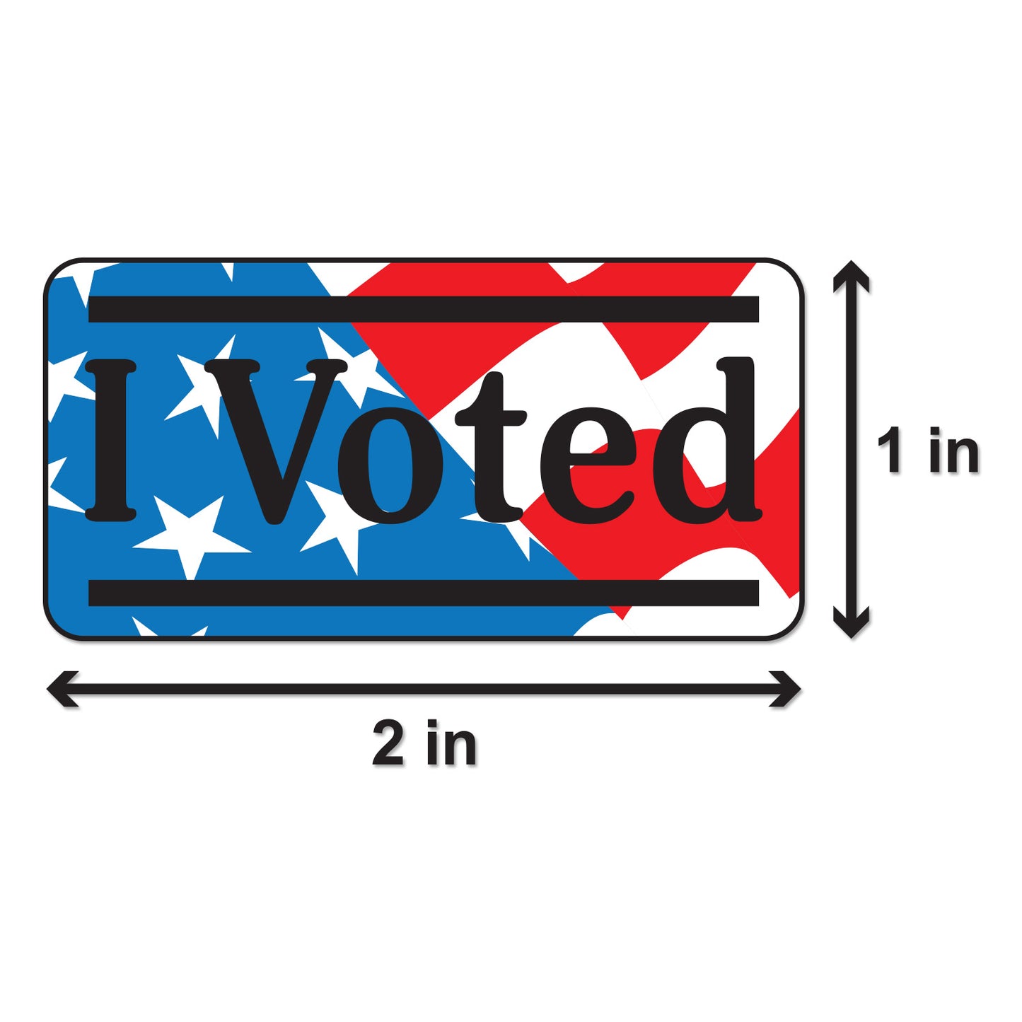 2 x 1 inch | Elections & Voting: I Voted Stickers