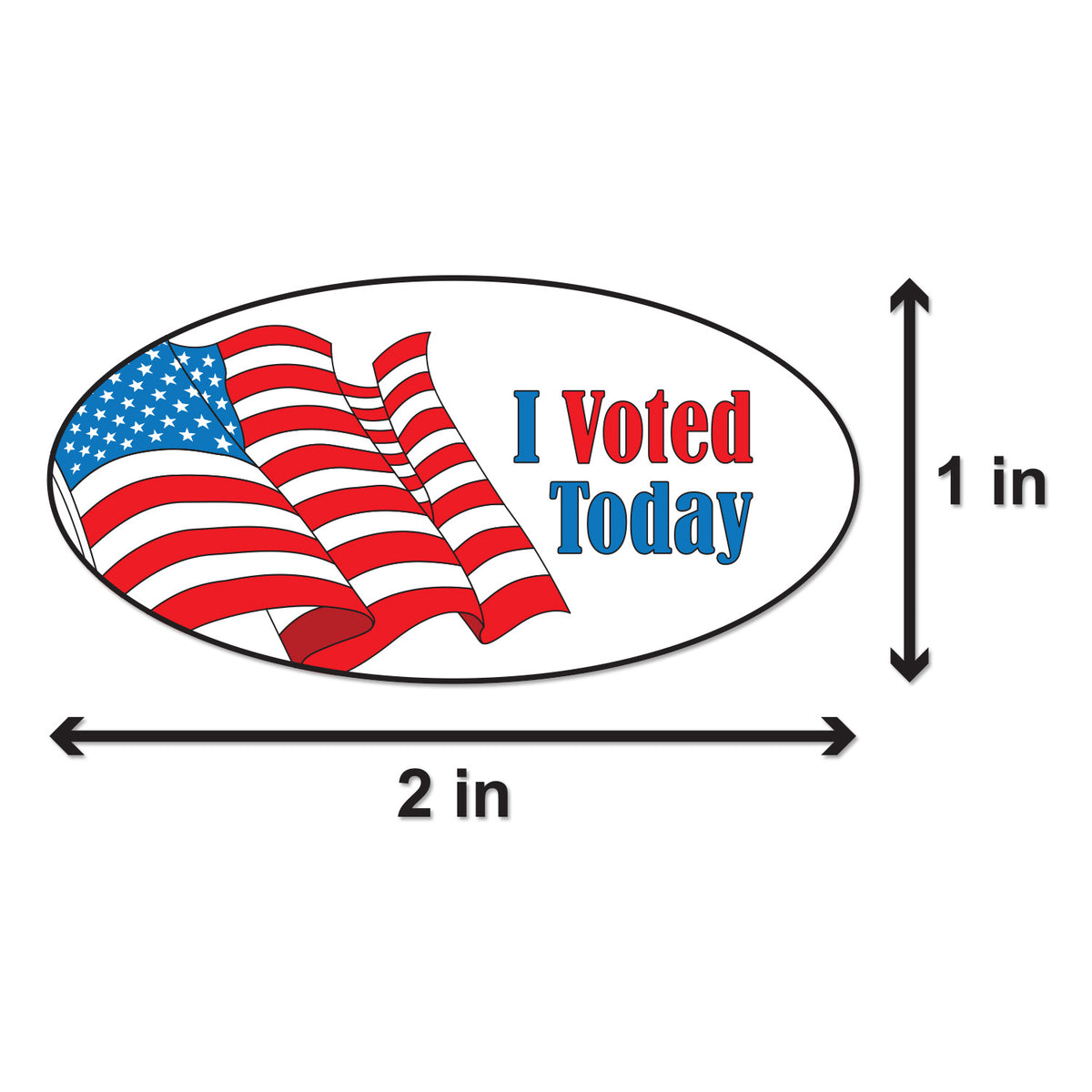 Vote Labels 2 x 1 inch | Elections & Voting: I Voted Today Stickers with USA Flag ...