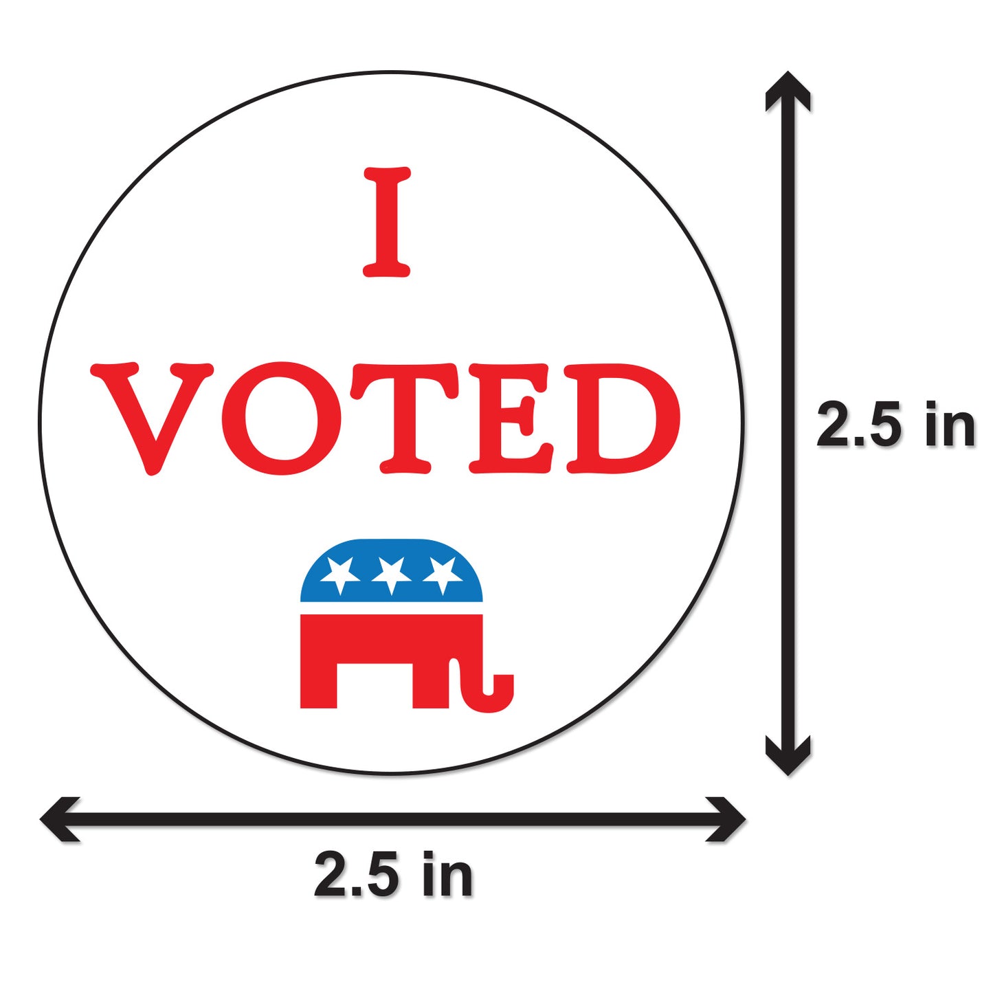 2.5 inch | Elections & Voting: I Voted Republican Stickers