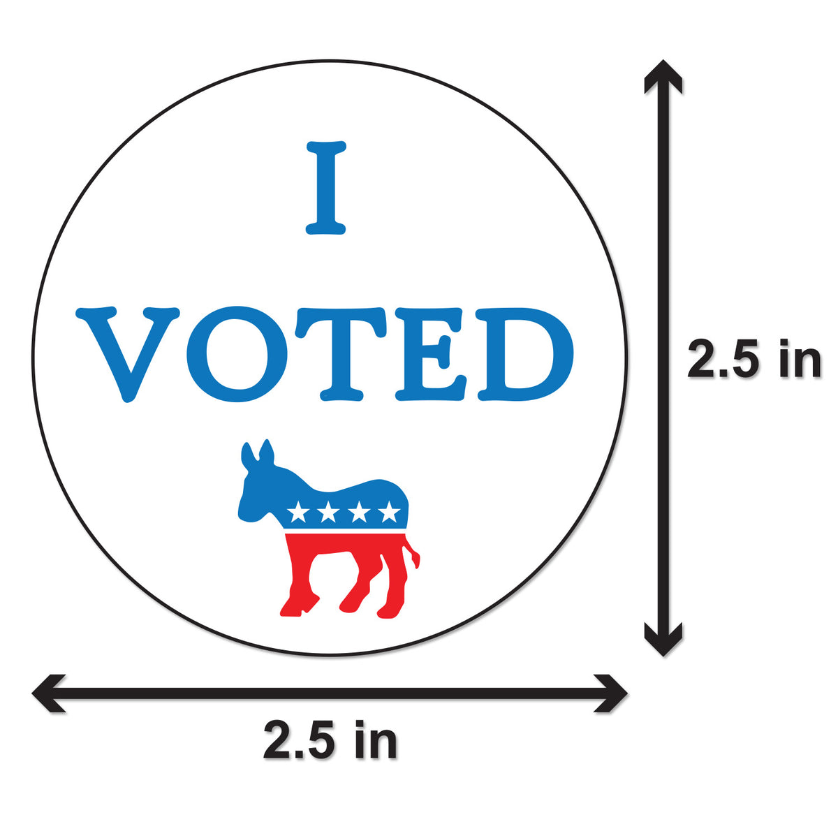 Vote Labels 2.5 inch | Elections & Voting: I Voted Democrat Stickers ...