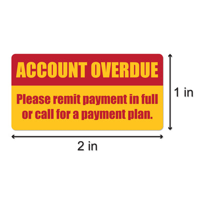 2 x 1 inch | Billing & Collections: Account Overdue Stickers