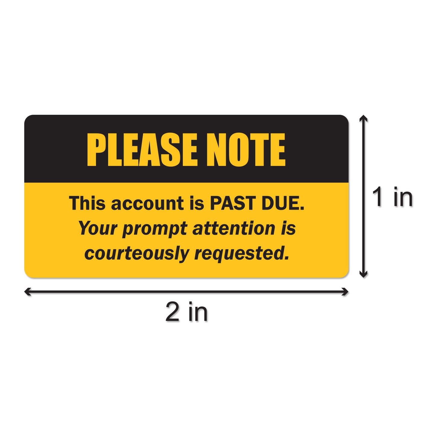 2 x 1 inch |Billing & Collections: Account Past Due Stickers