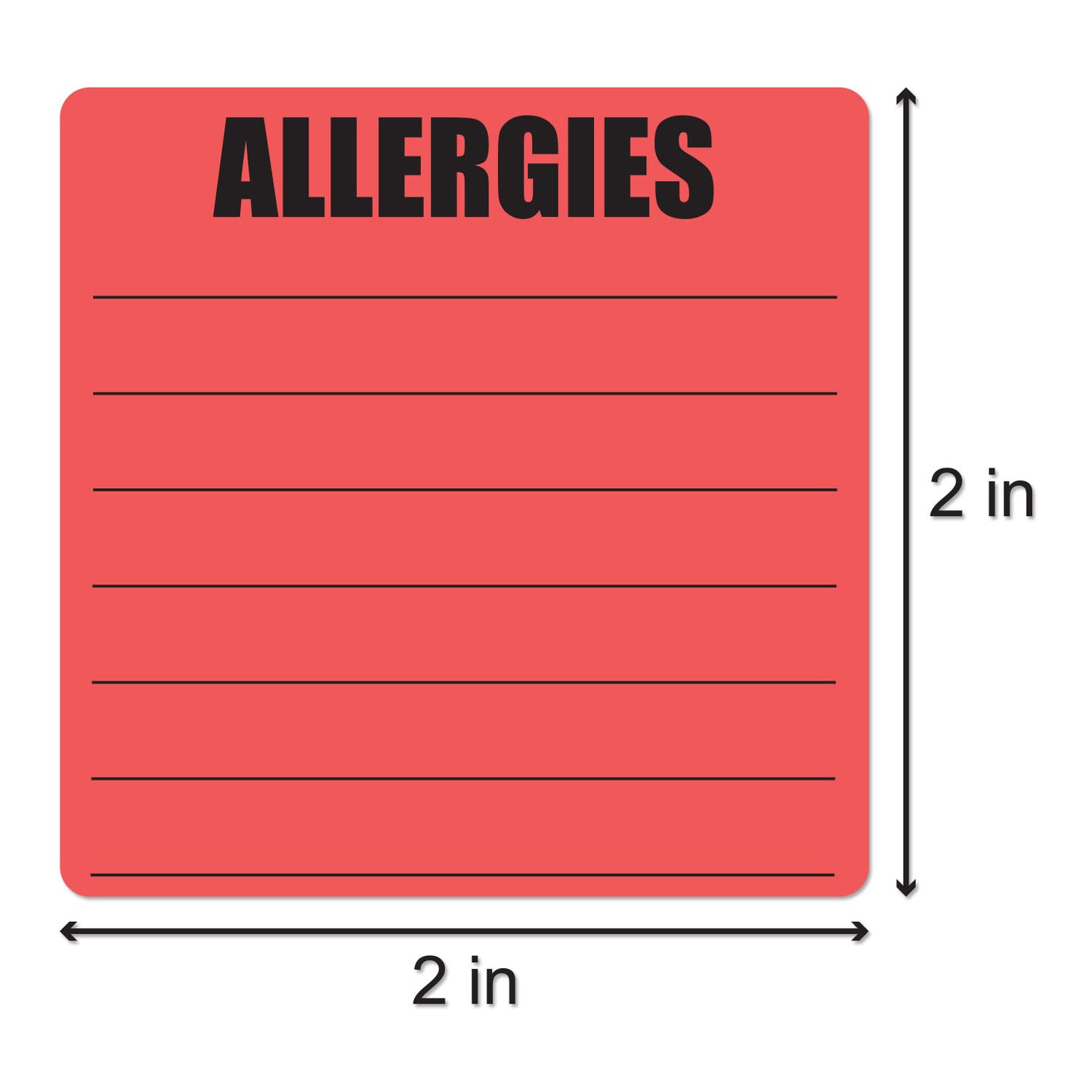 2 x 2 inch | Food Allergen: Write-in Allergies Stickers