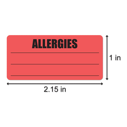 2.15 x 1 inch | Food Allergen: Write-in Allergies Stickers