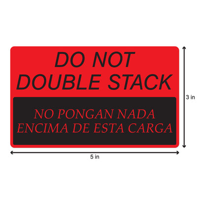 5 x 3 inch | Shipping & Handling: Do Not Double Stack Stickers (English / Spanish)