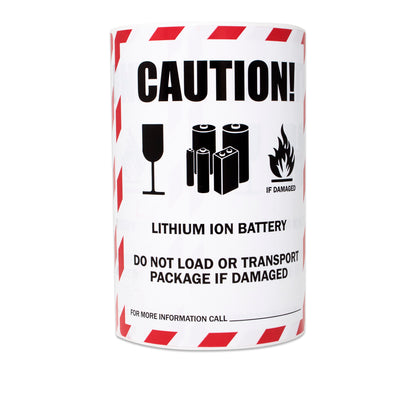 4 x 5 inch | Shipping & Handling: Caution Lithium Ion Battery UN3481 Stickers