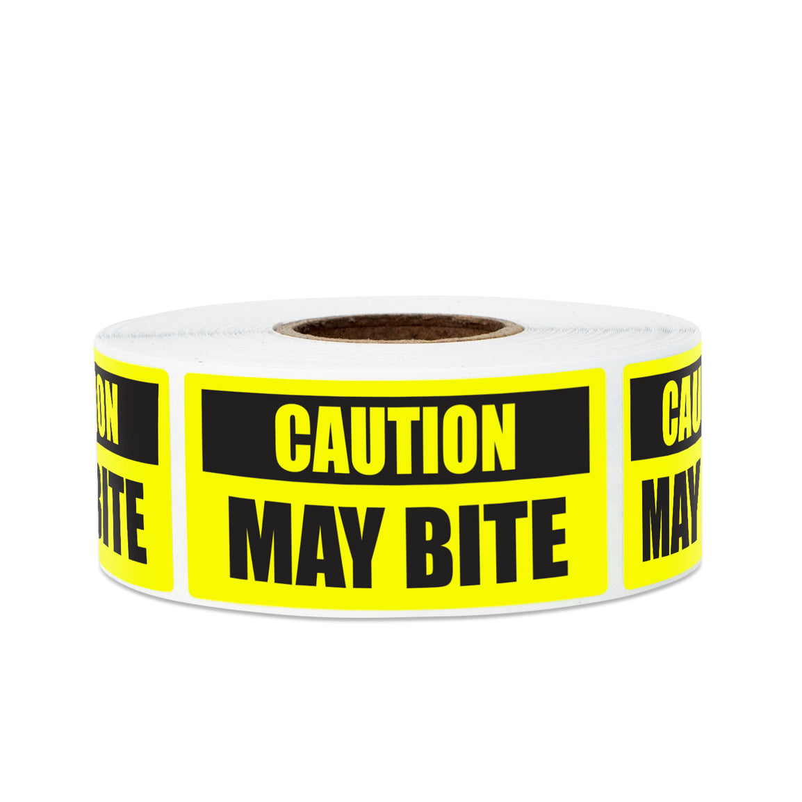 2 x 1 inch | Warning & Caution: Caution May Bite Stickers