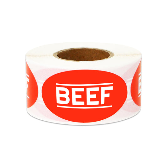 1.75 x 1 inch | Food Labeling: Beef Stickers