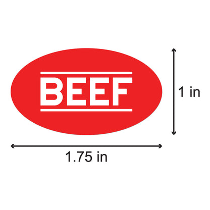 1.75 x 1 inch | Food Labeling: Beef Stickers