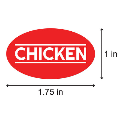 1.75 x 1 inch | Food Labeling: Chicken Stickers