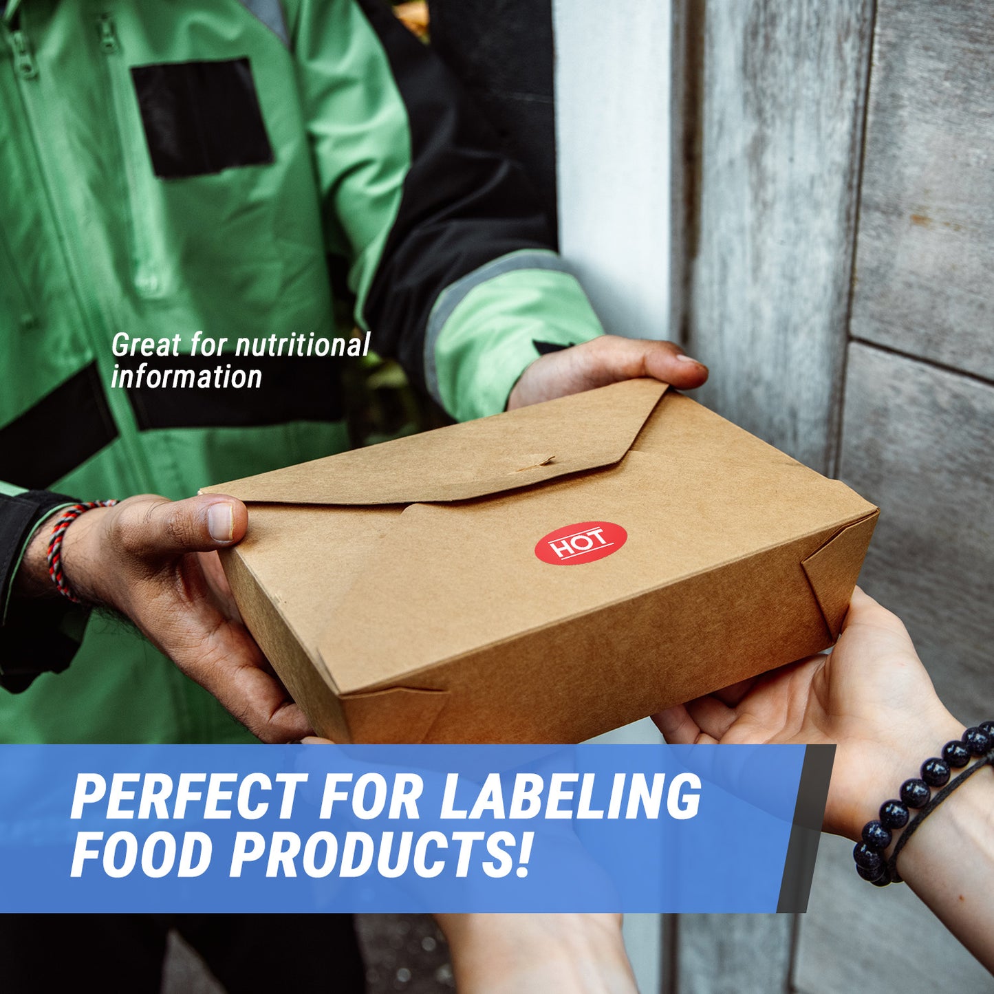 1.75 x 1 inch | Food Labeling: Hot Stickers