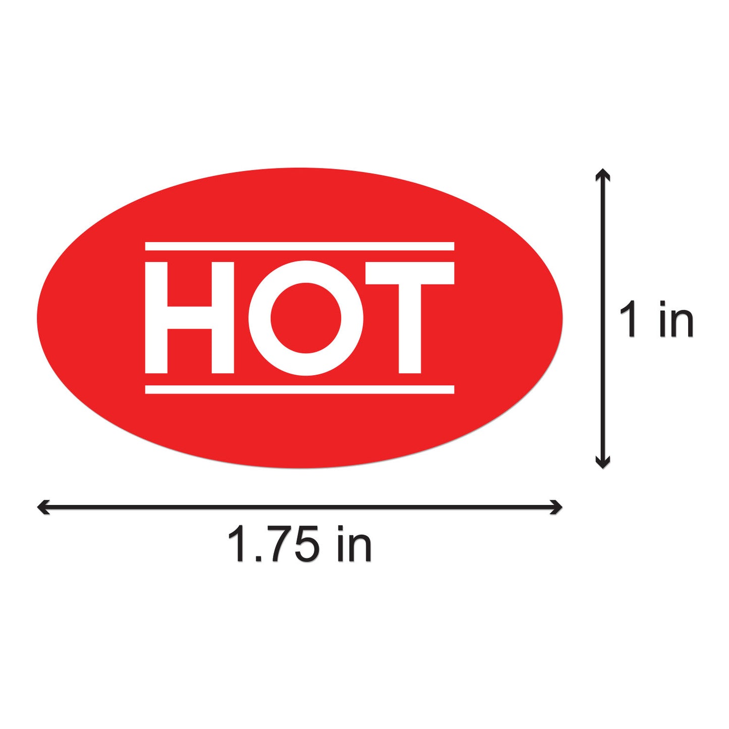 1.75 x 1 inch | Food Labeling: Hot Stickers
