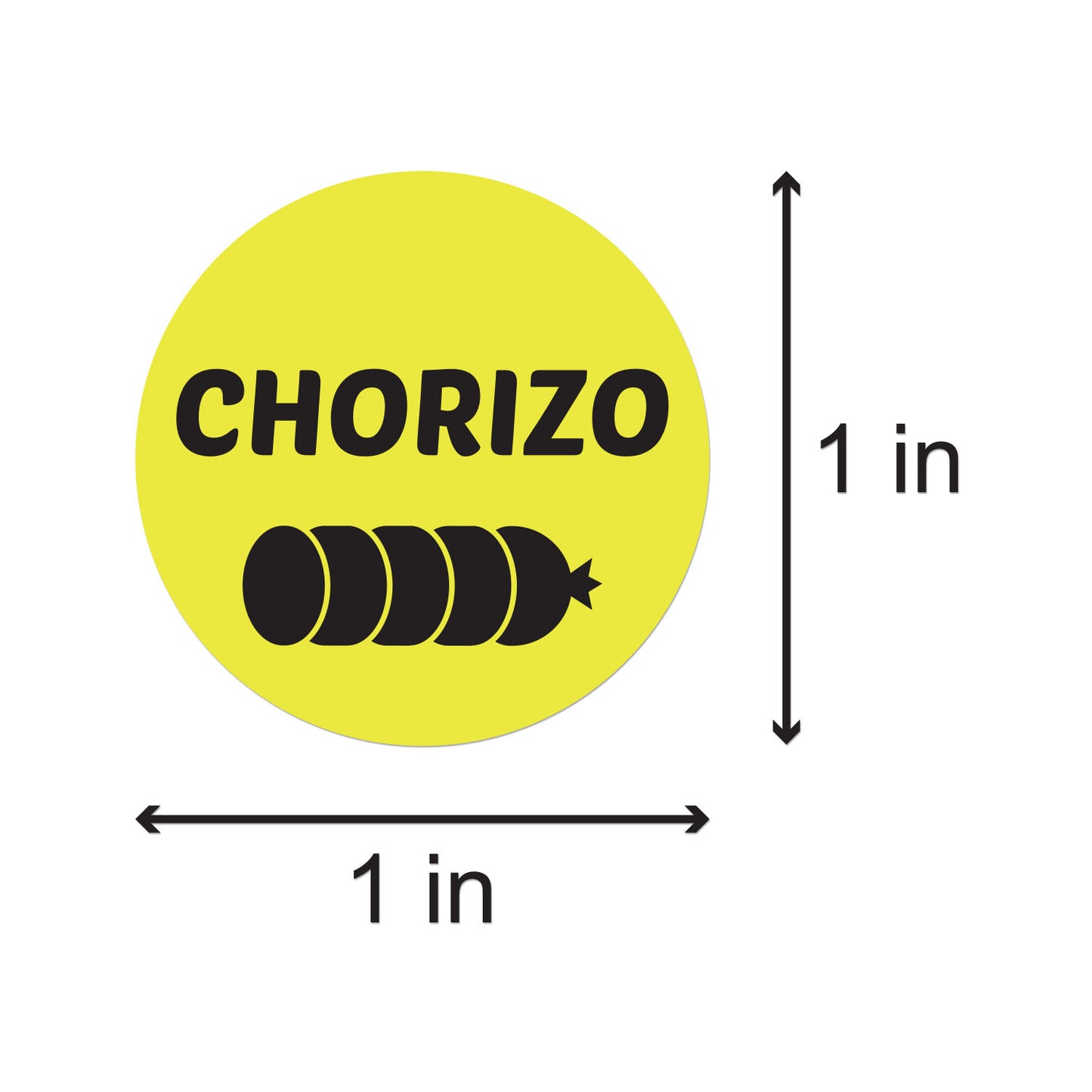 1 inch | Food Labeling: Chorizo Stickers