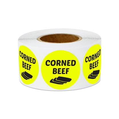 1 inch | Food Labeling: Corned Beef Stickers