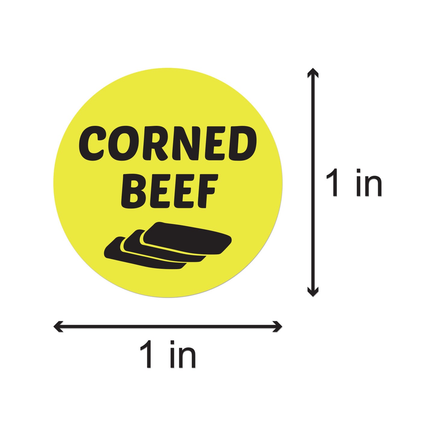 1 inch | Food Labeling: Corned Beef Stickers