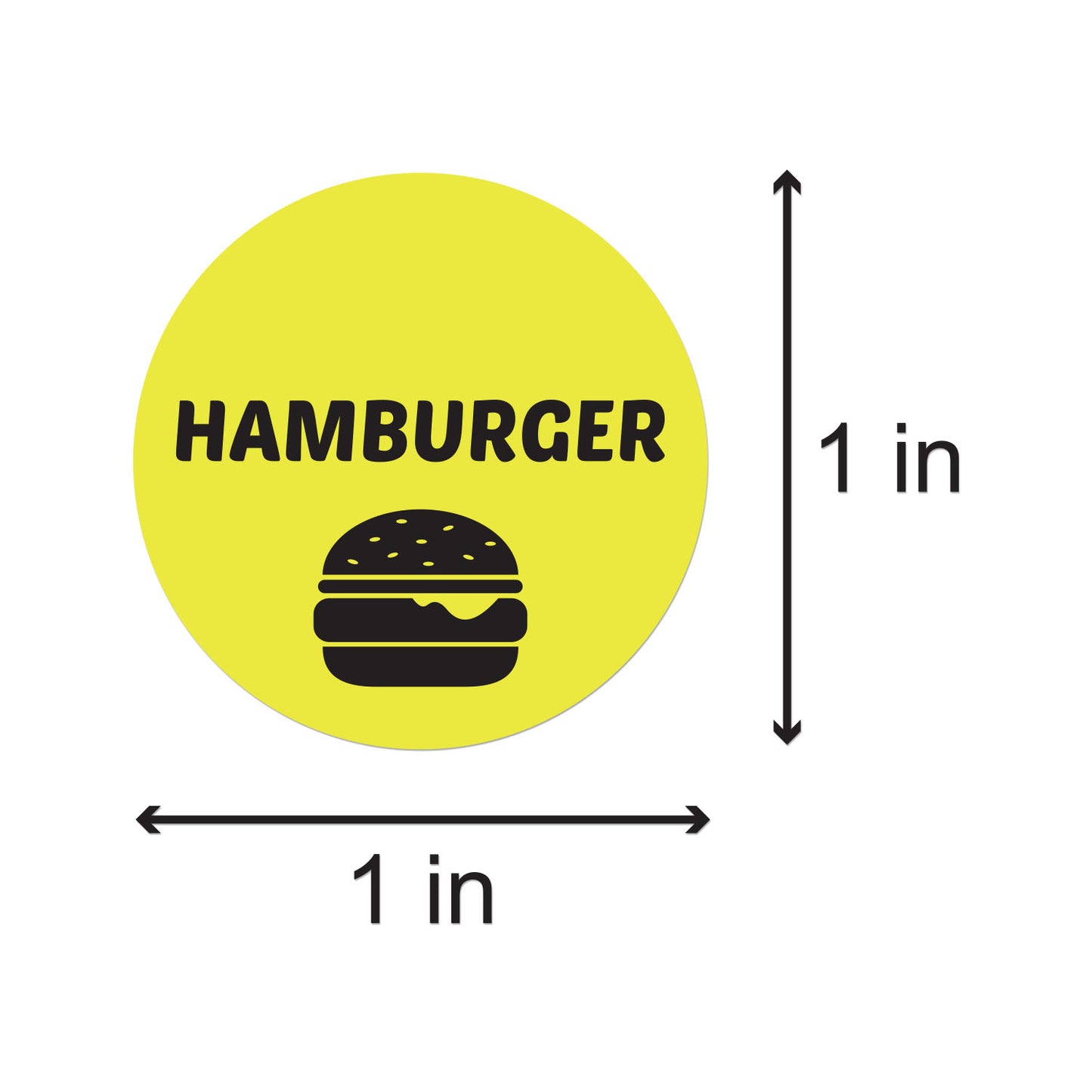 1 inch | Food Labeling: Hamburger Stickers