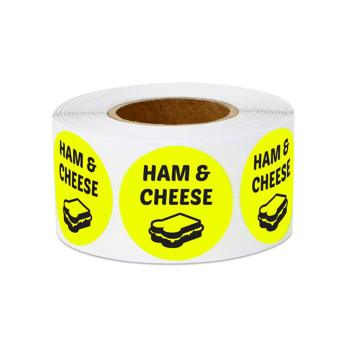1 inch | Food Labeling: Ham & Cheese Stickers