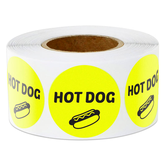 1 inch | Food Labeling: Hot Dog Stickers