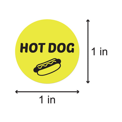 1 inch | Food Labeling: Hot Dog Stickers