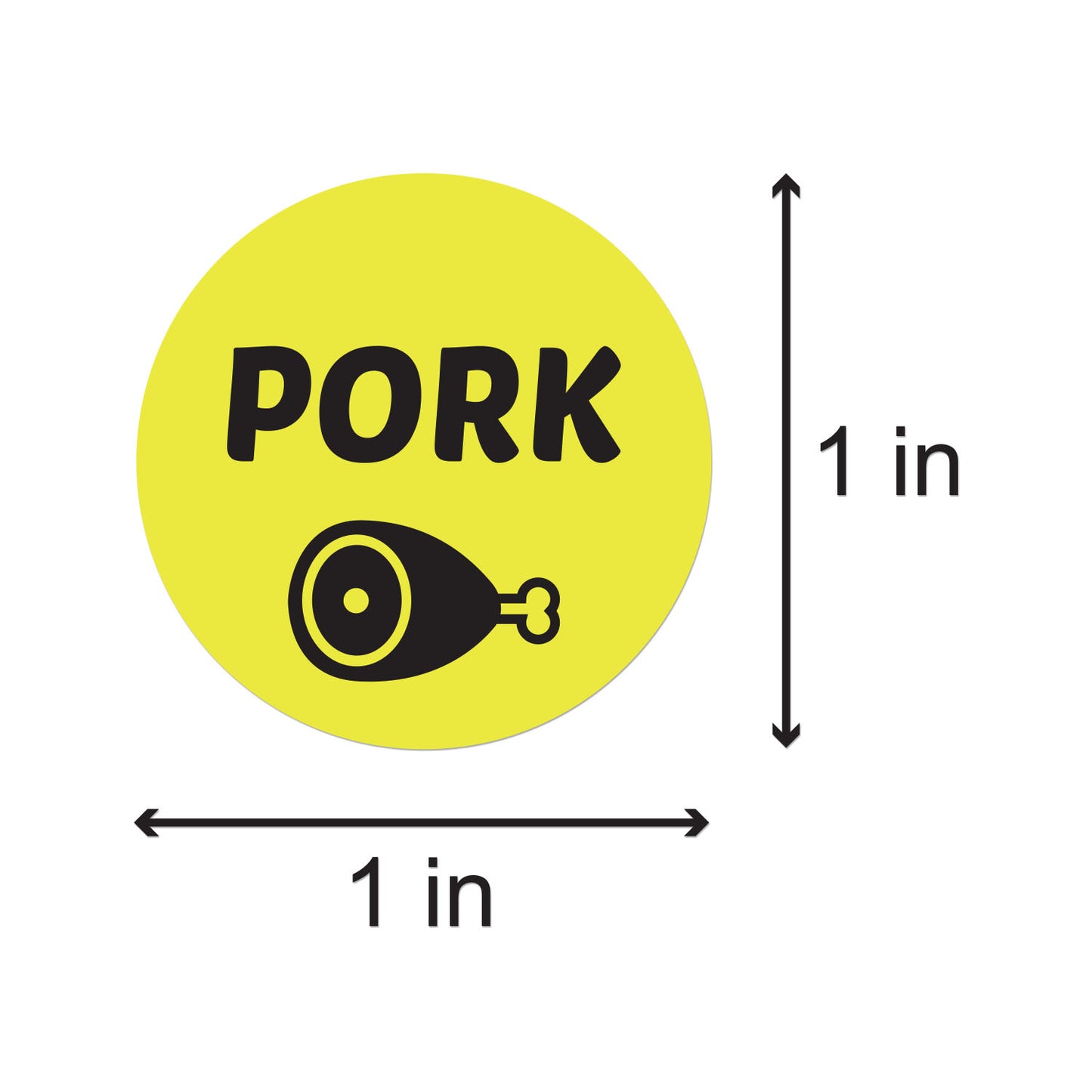 1 inch | Food Labeling: Food Labeling: Pork Stickers