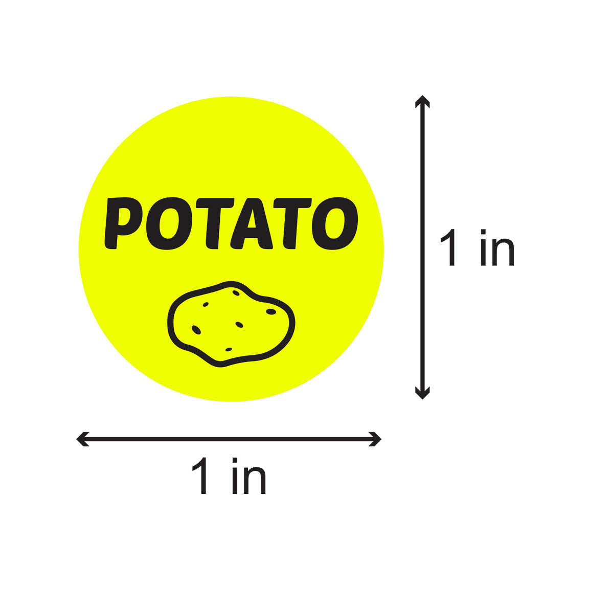 1 inch | Food Labeling: Potato Stickers