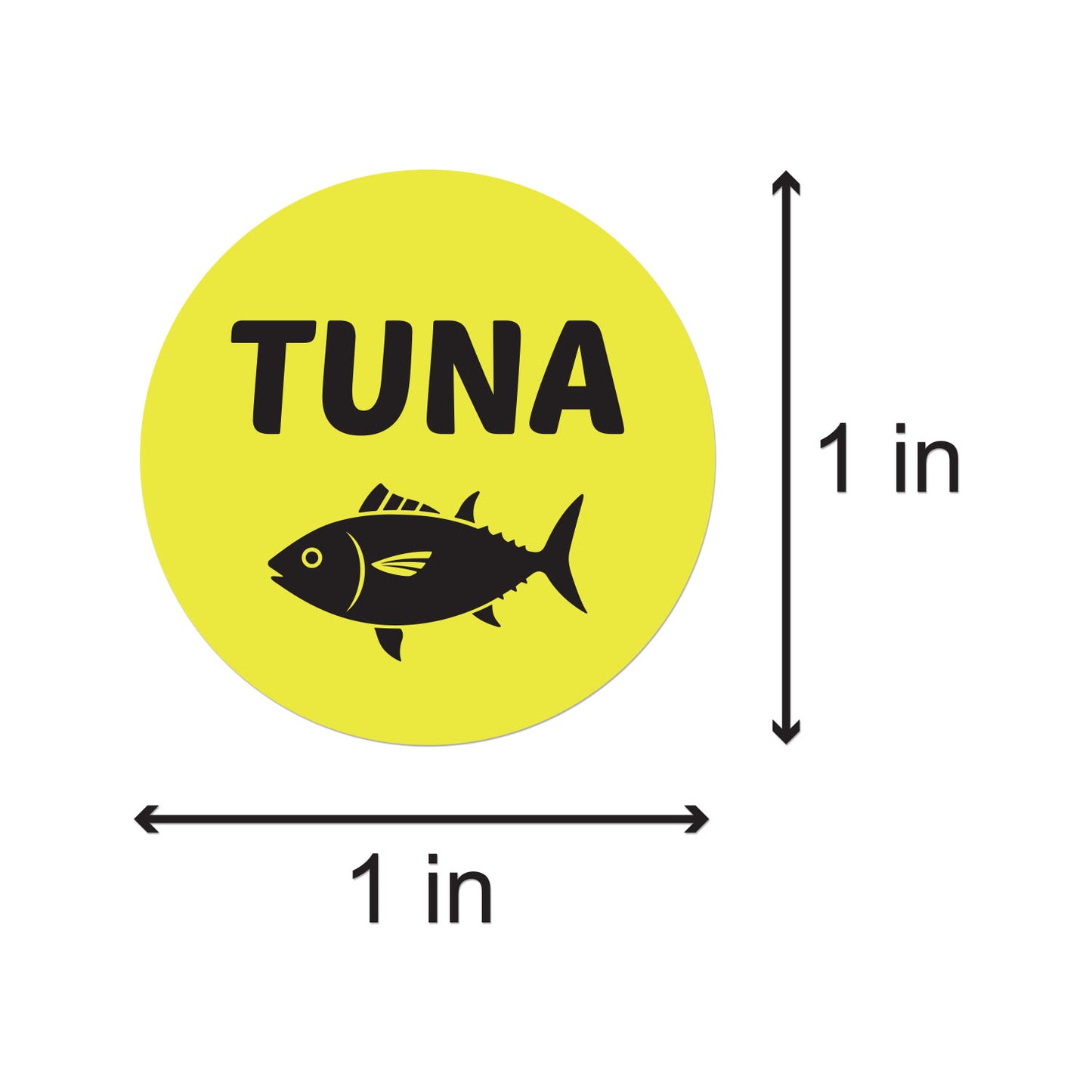1 inch | Food Labeling: Tuna Stickers