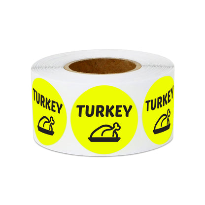 1 inch | Food Labeling: Turkey Stickers