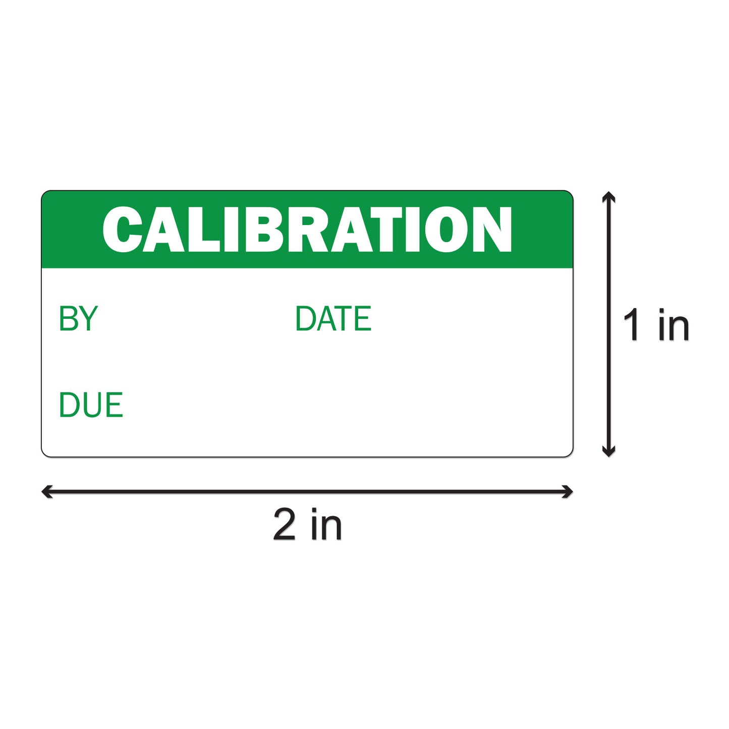 2 x 1 inch, Green - Quality Control:  Write-In Calibration Stickers