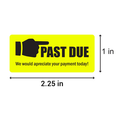 2.25 x 1 inch | Billing & Collections: Past Due Stickers