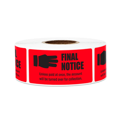 2 x 1 inch | Billing & Collections: Final Notice Stickers
