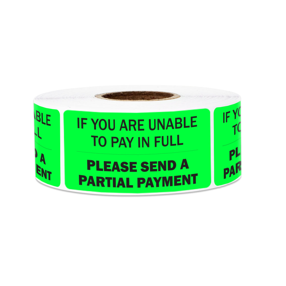 2 x 1 inch | Billing & Collections: Please Send a Partial Payment Stickers