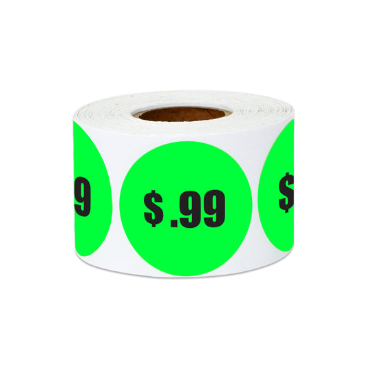 1.5 inch | Retail & Sale:  99 Cents $.99 Pricing Stickers