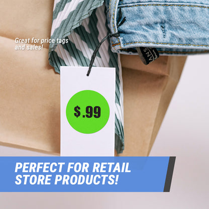 1.5 inch | Retail & Sale:  99 Cents $.99 Pricing Stickers