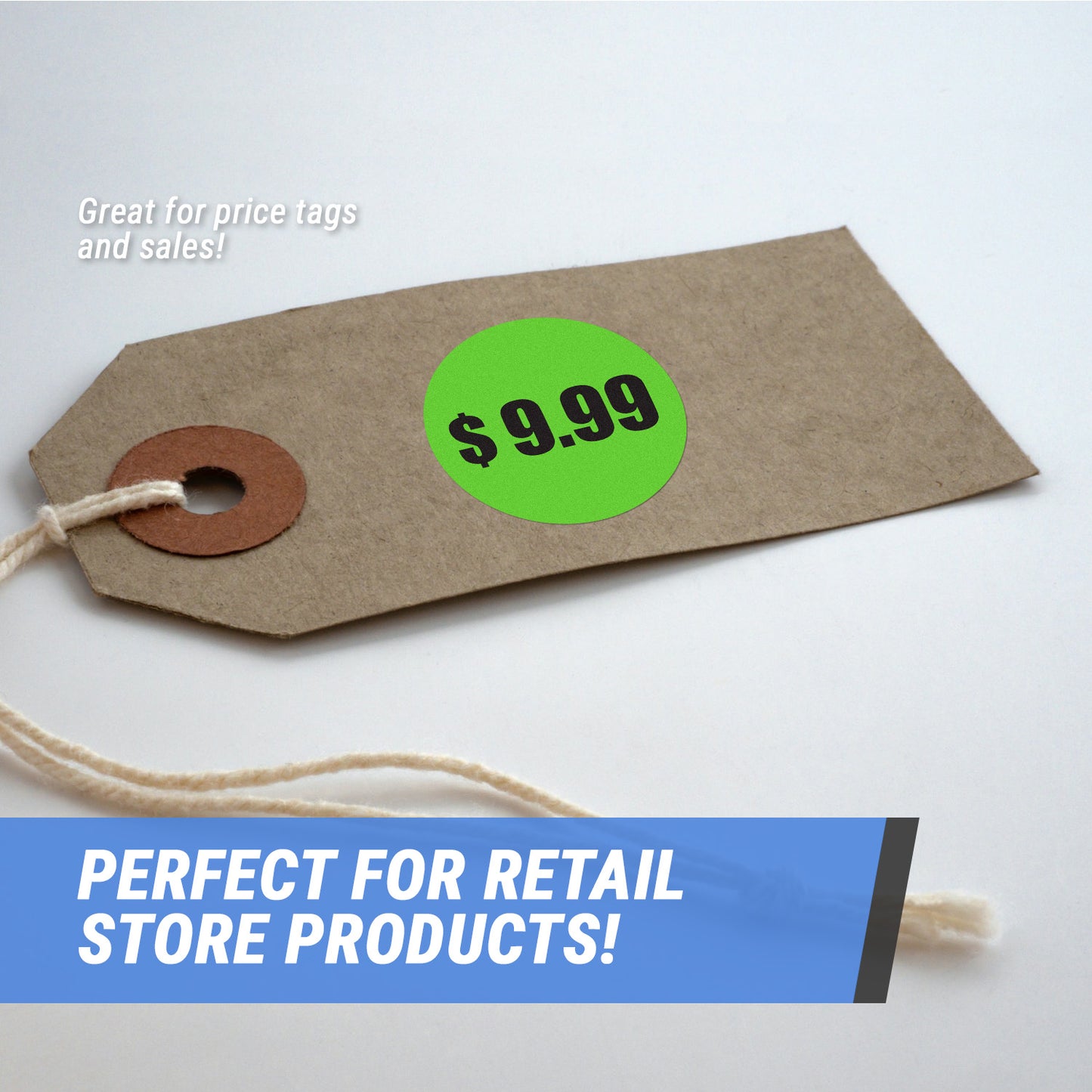 1.5 inch | Retail & Sale: $9.99 Nine Dollars and 99 Cents Pricing Stickers