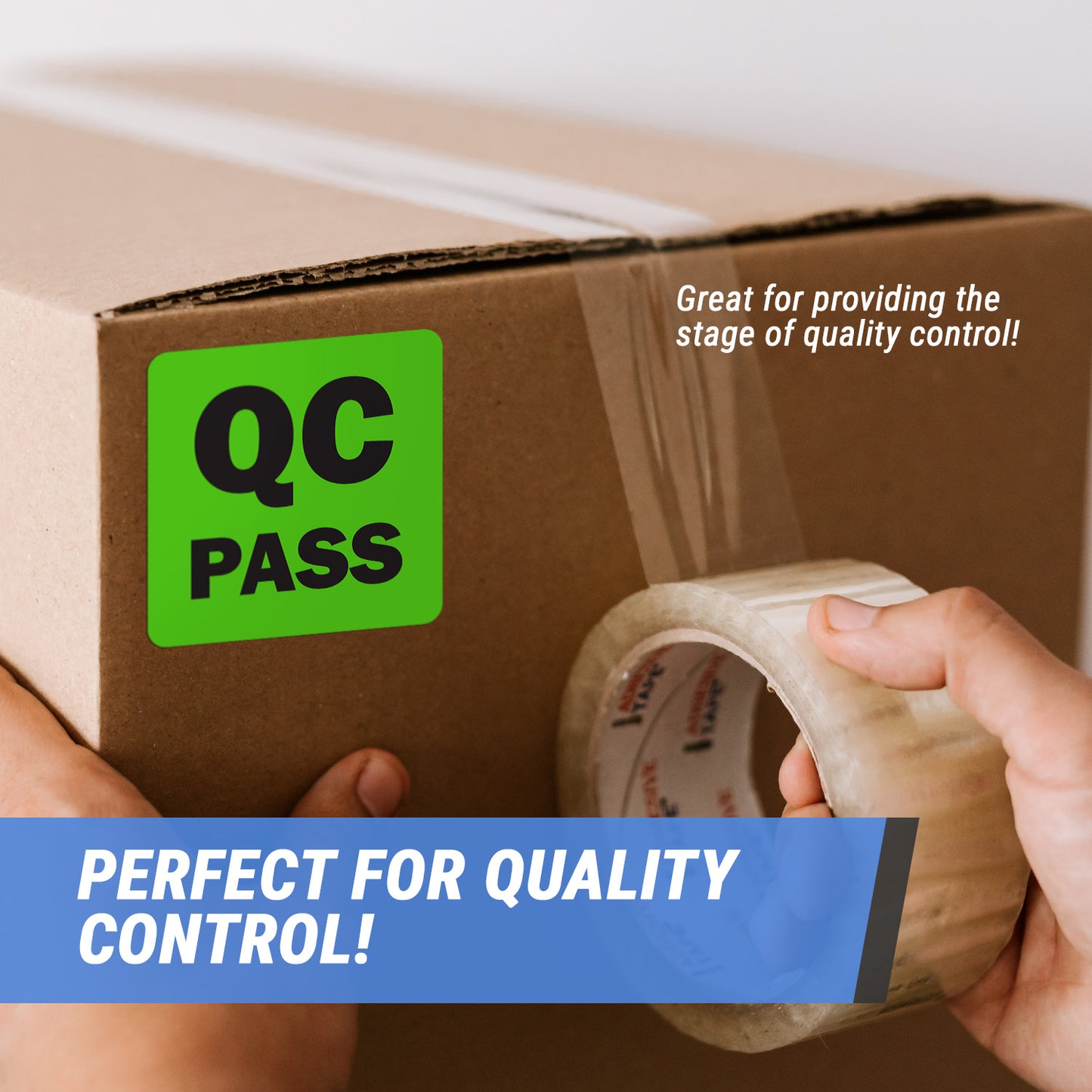 2 x 2 inch | Quality Control: QC Pass Stickers