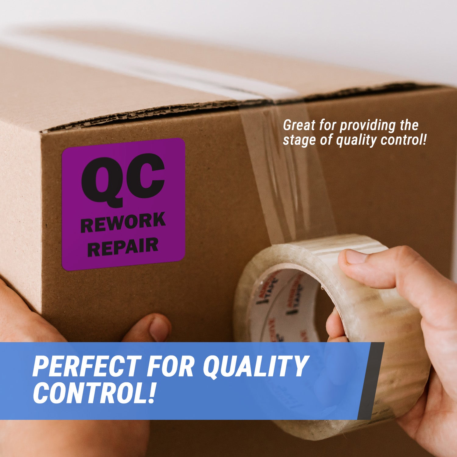2 x 2 inch | Quality Control: QC Rework Repair Stickers – OfficeSmartLabels