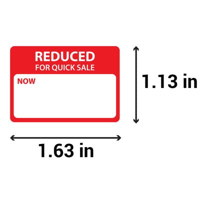 1.63 x 1.13 inch | Retail & Sales: Reduced for Quick Sale Stickers