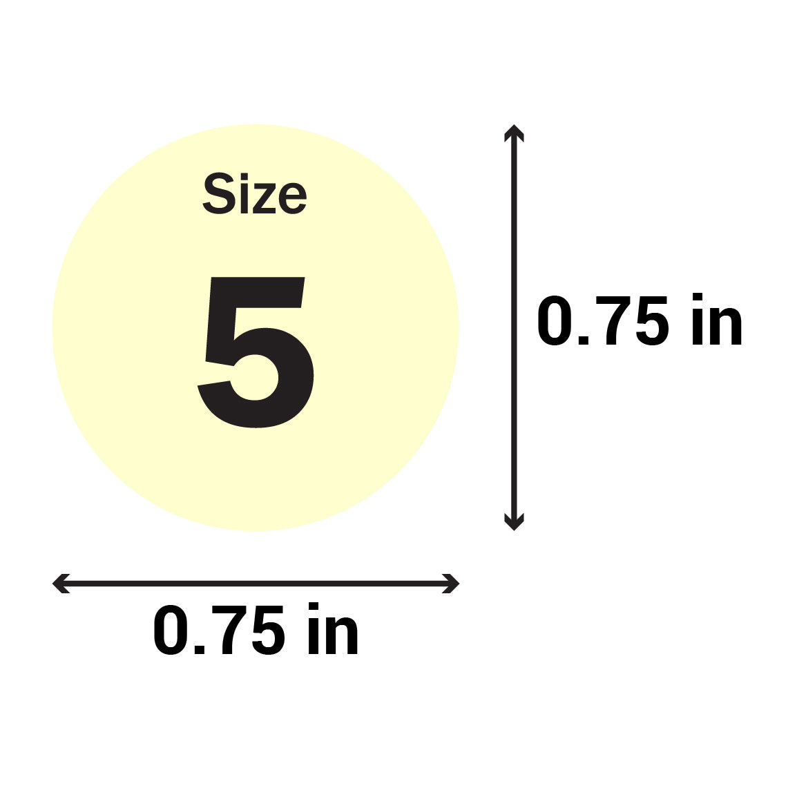 0.75 inch | Shoe & Clothing Size: Size 5 Stickers