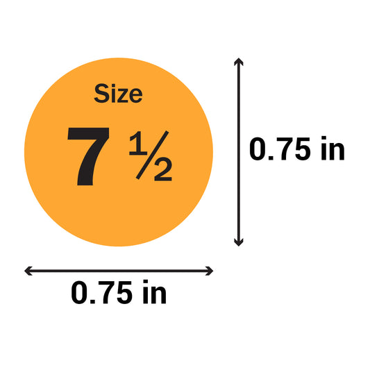 0.75 inch | Shoe & Clothing Size: Size 7.5 Stickers