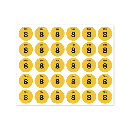 0.75 inch | Shoe & Clothing Size: Size 8 Stickers