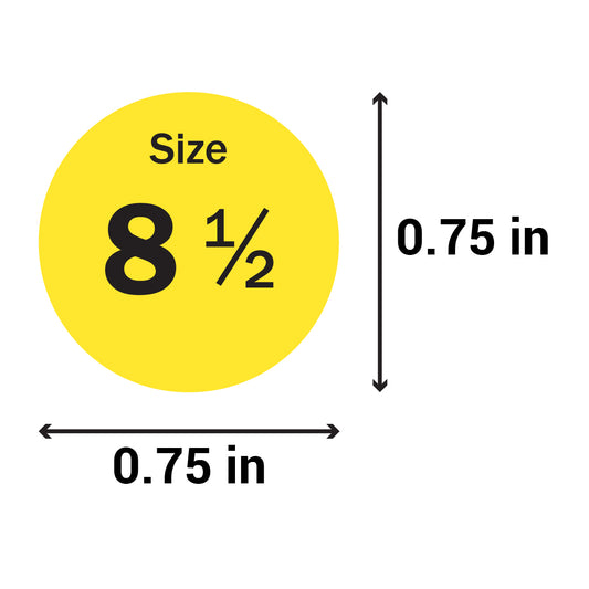 0.75 inch | Shoe & Clothing Size: Size 8.5 Stickers