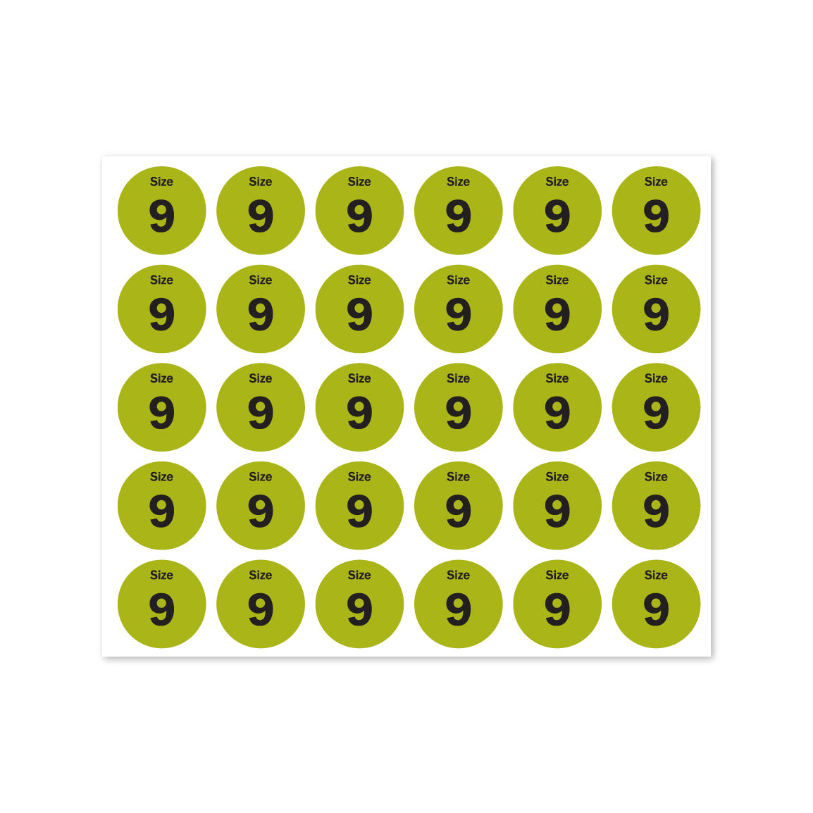 0.75 inch | Shoe & Clothing Size: Size 9 Stickers