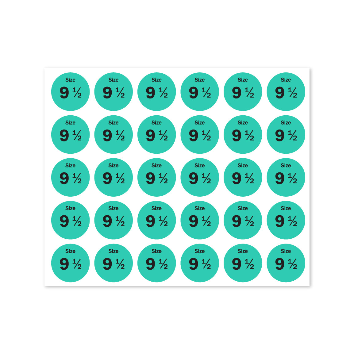 0.75 inch | Shoe & Clothing Size: Size 9.5 Stickers