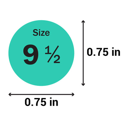 0.75 inch | Shoe & Clothing Size: Size 9.5 Stickers