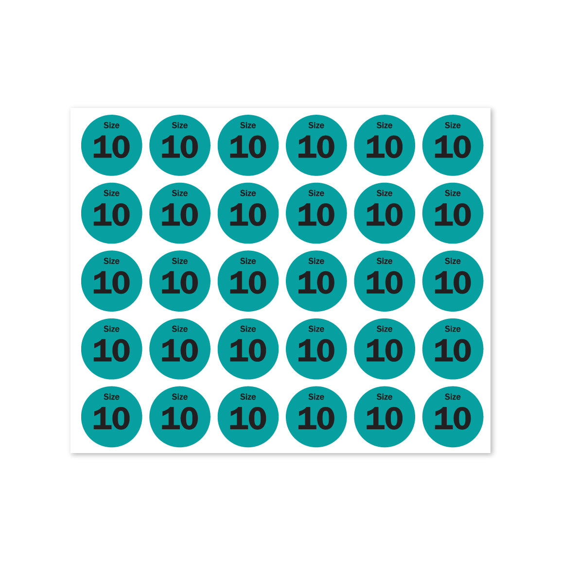 0.75 inch | Shoe & Clothing Size: Size 10 Stickers