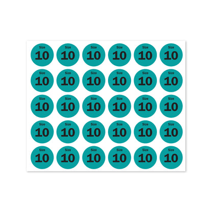 0.75 inch | Shoe & Clothing Size: Size 10 Stickers