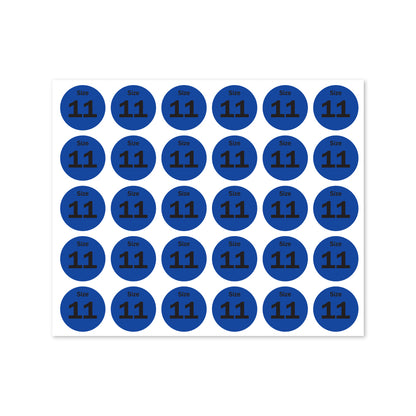 0.75 inch | Shoe & Clothing Size: Size 11 Stickers
