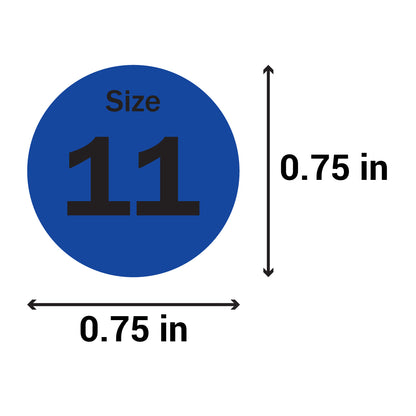 0.75 inch | Shoe & Clothing Size: Size 11 Stickers