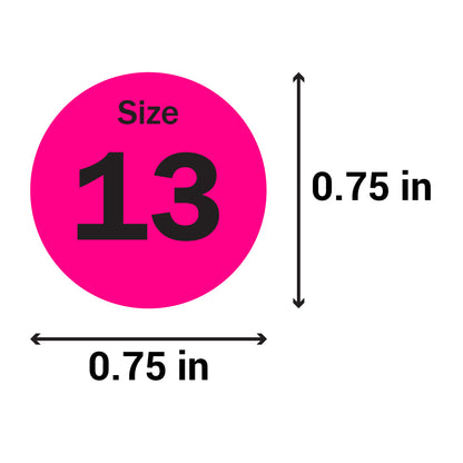 0.75 inch | Shoe & Clothing Size: Size 13 Stickers