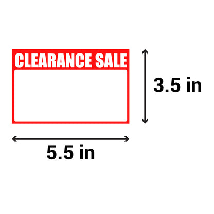 5.5 x 3.5 inch | Retail & Sales: Write-In Clearance Sale Stickers
